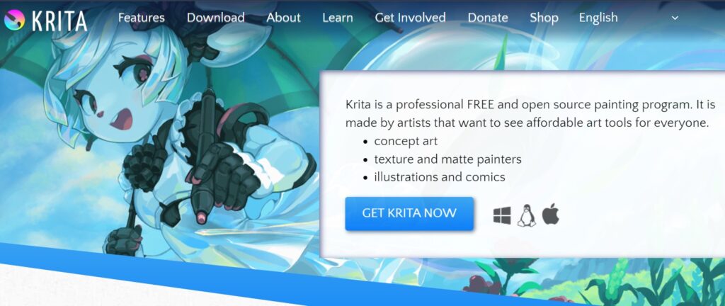 krita anime drawing software