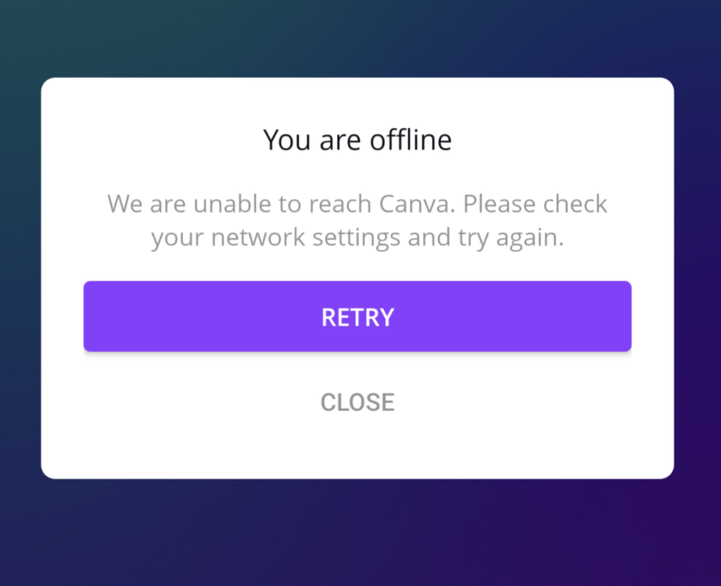 Canva offline mobile app
